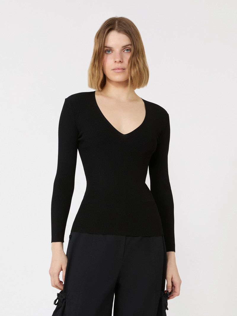 VELLO Viscose blend yarn jumper - BLACK 3