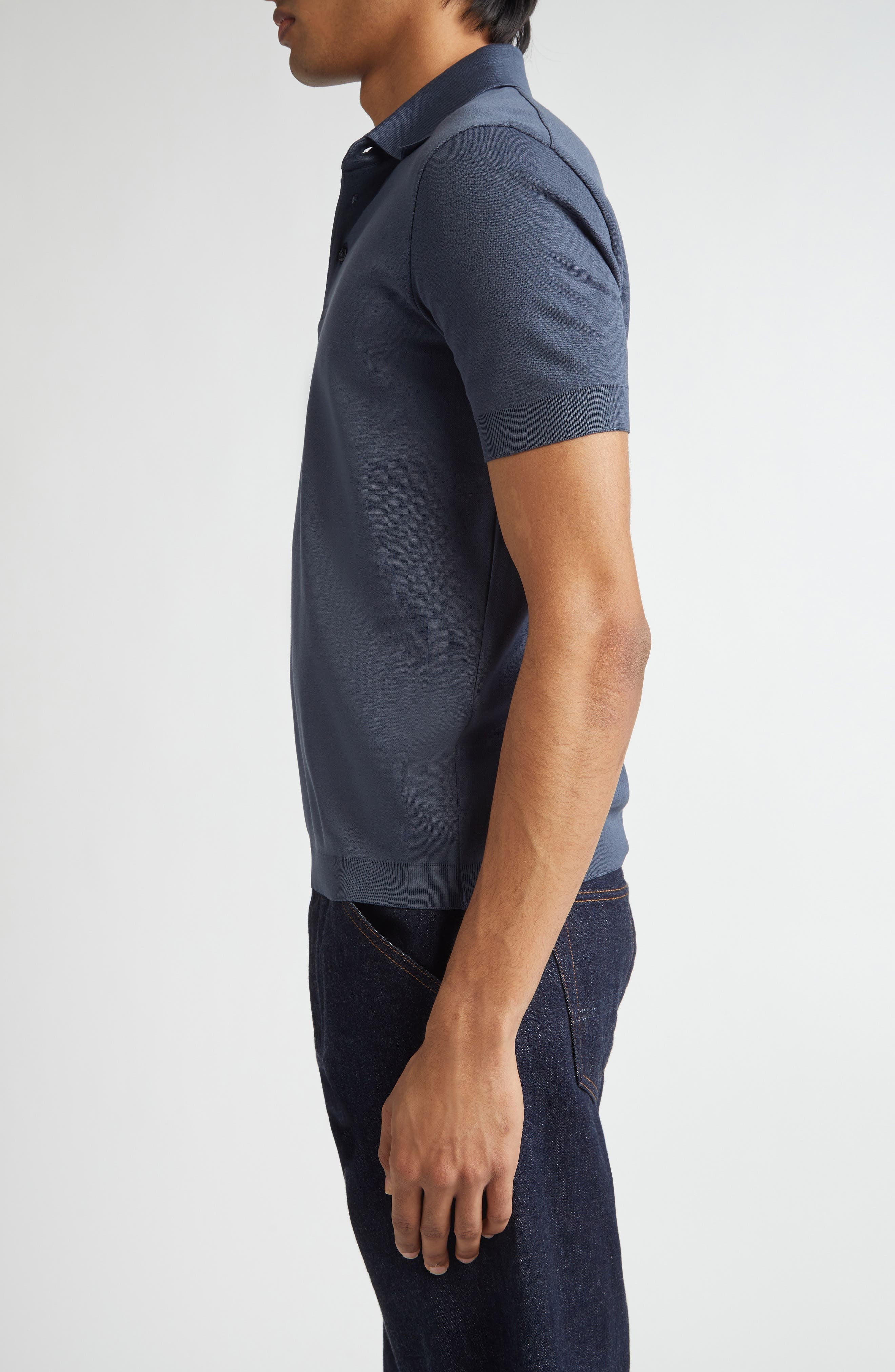 Herno Cotton Piqué Polo in Blue at Nordstrom - 3