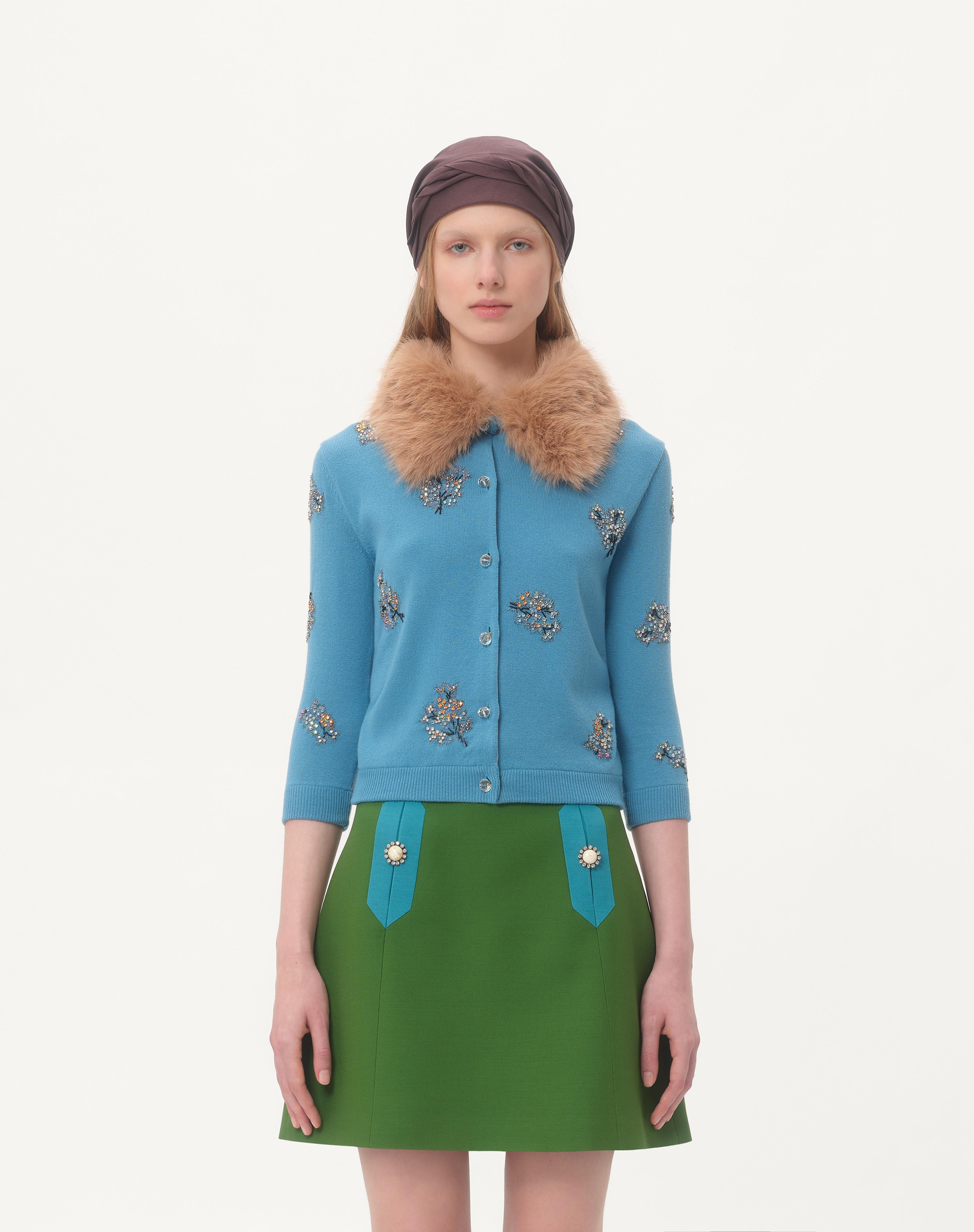 EMBROIDERED WOOL CARDIGAN - 6