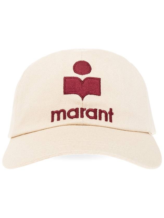 Tyron Logo Cotton Ball Cap Beige - 1