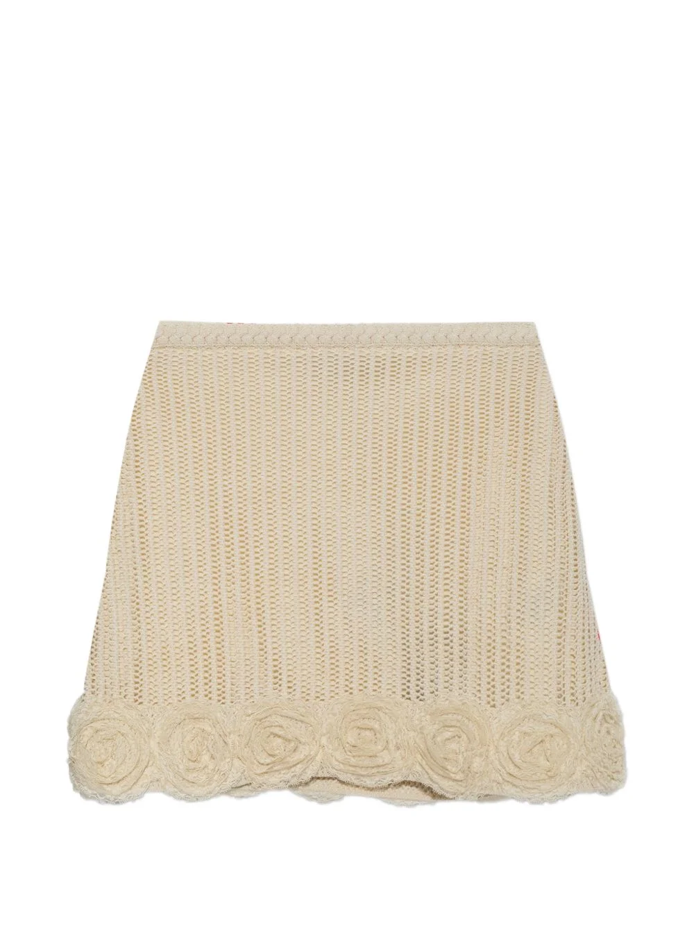 floral-motif crochet-knit mini skirt - 1