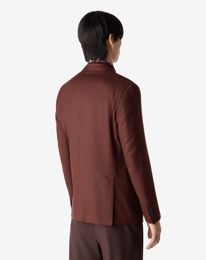 Brick-brown pure wool flannel jacket 3