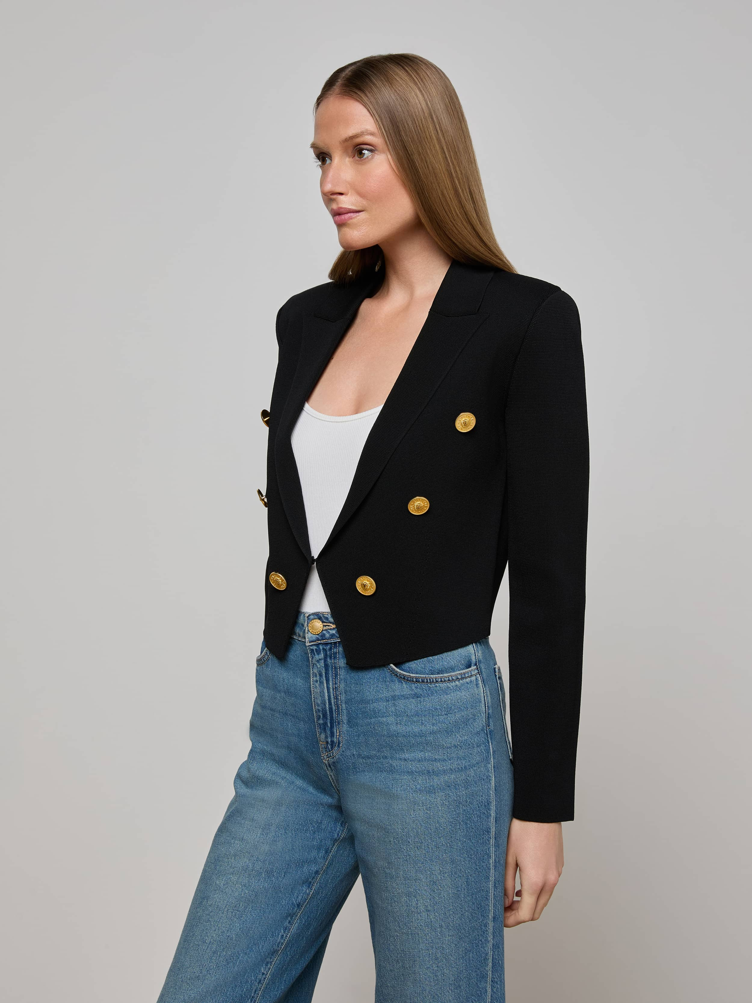Elio Cropped Knit Blazer - 3