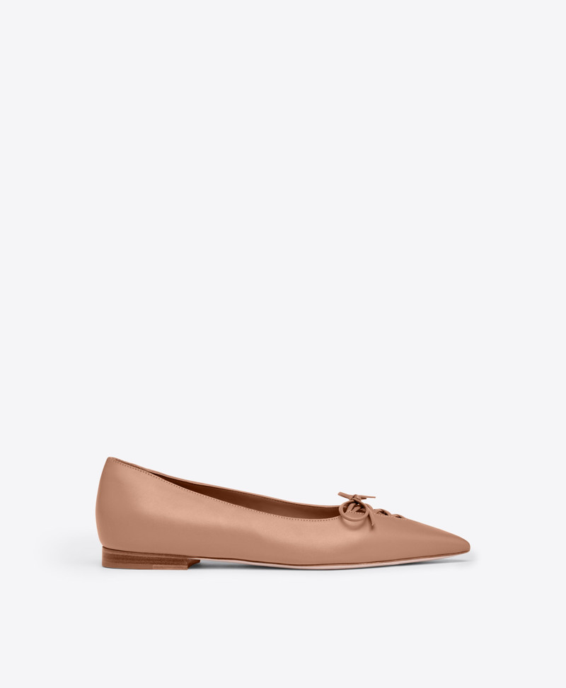 Hedy Blush Leather Flat Pumps 1