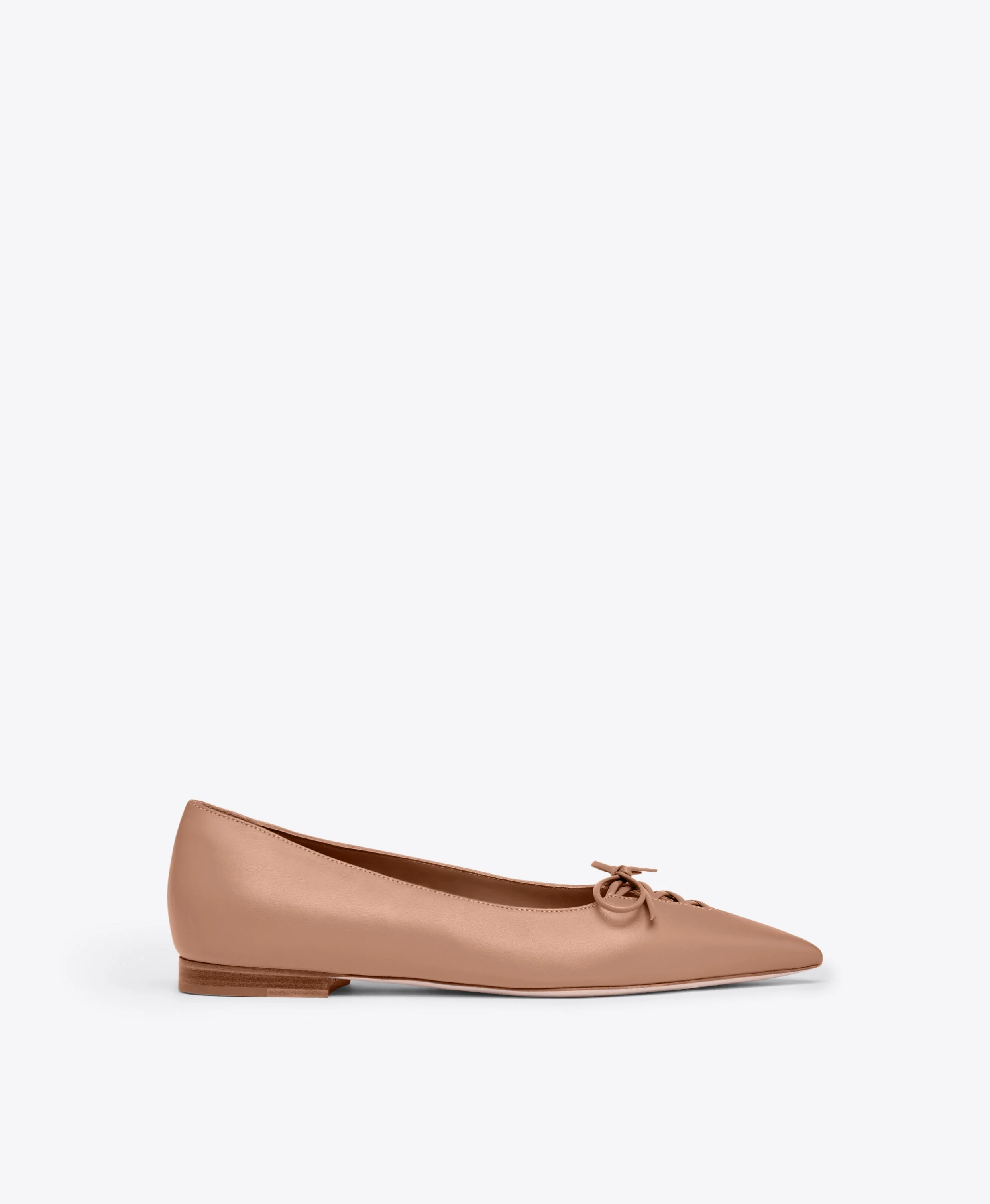 Hedy Blush Leather Flat Pumps - 1