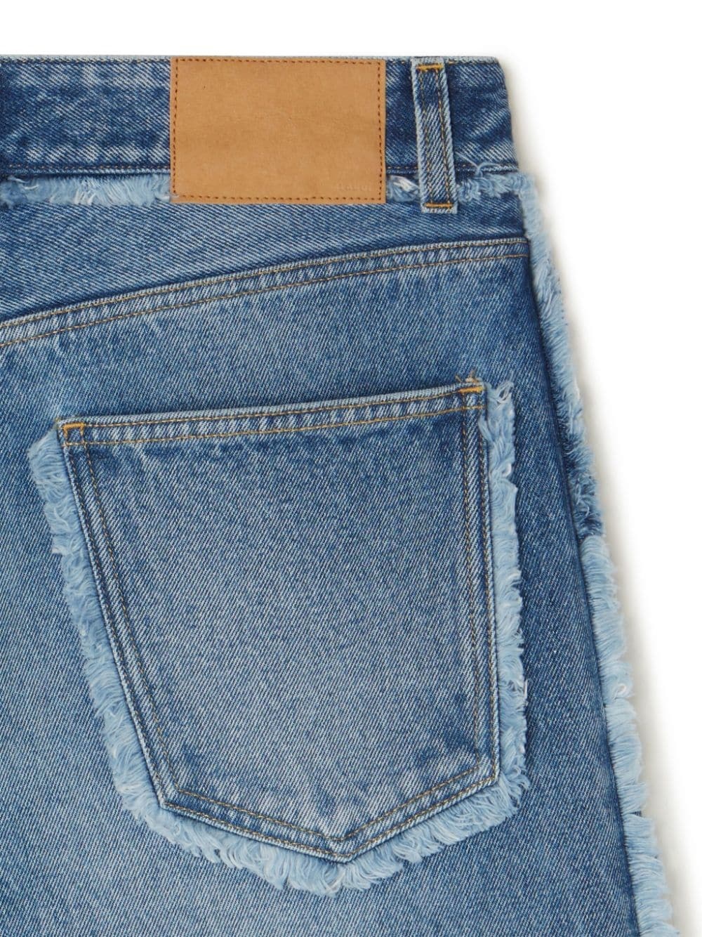 fringed wide leg jeans - 7