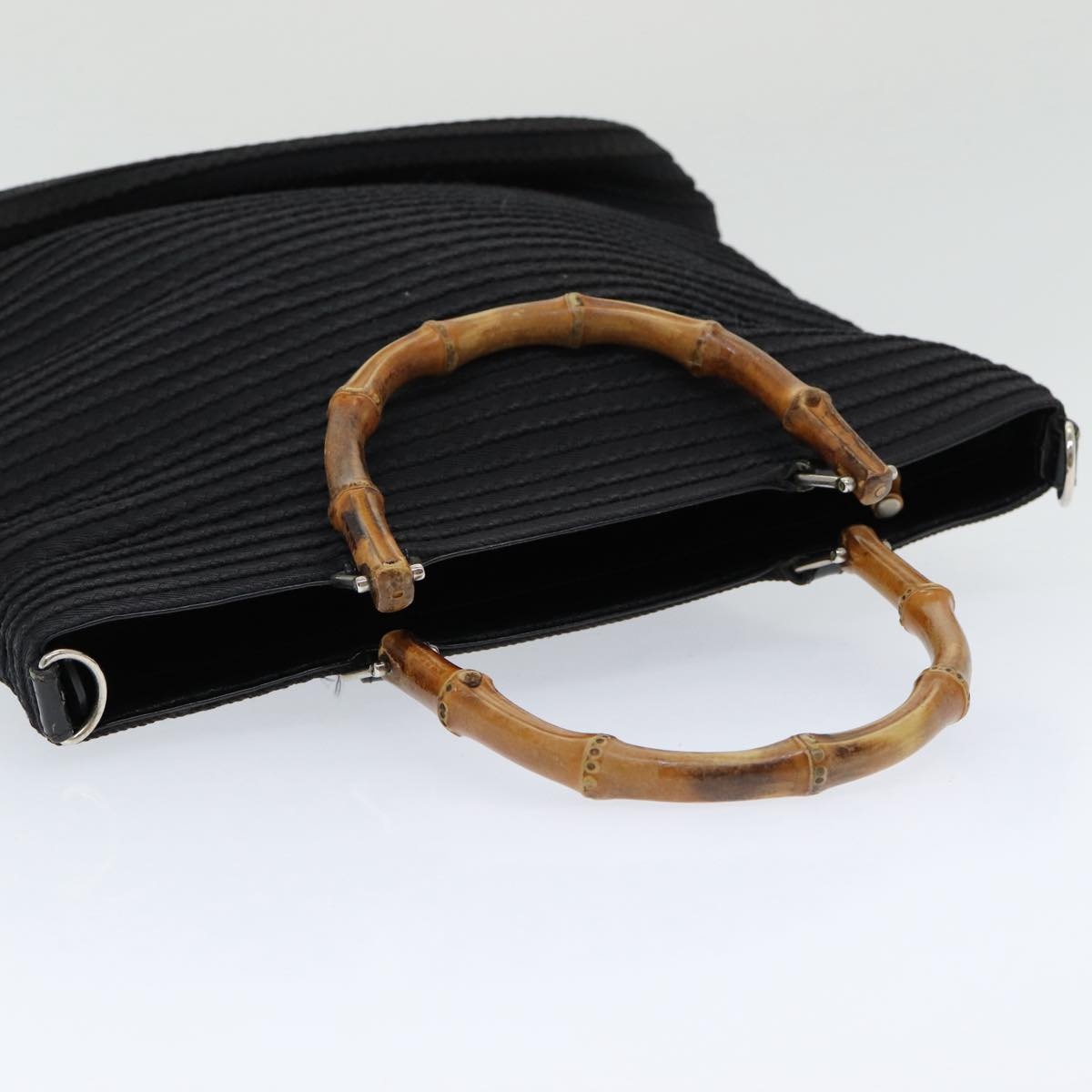 GUCCI Bamboo Hand Bag Nylon Black - 6