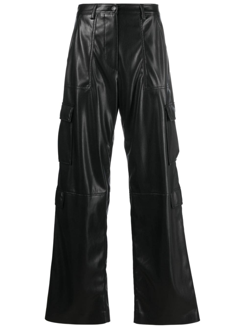 faux-leather cargo trousers - 1