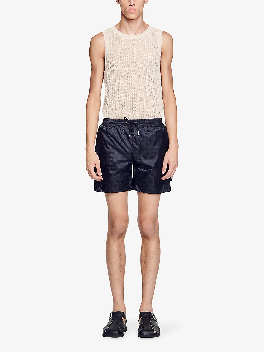 Jacquard-print elasticated-waist regular-fit woven swim shorts - 2