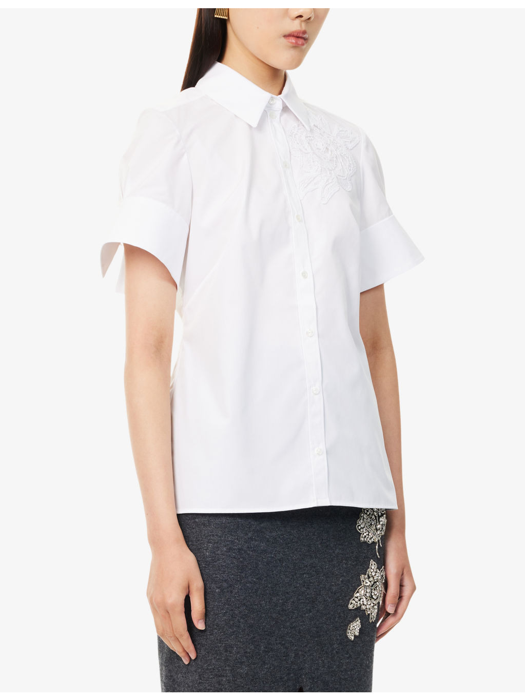 Embroidered Short-Sleeve Cotton Shirt - 3