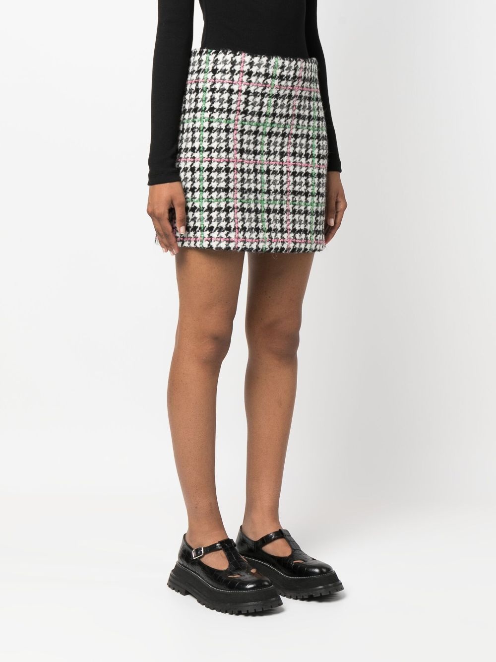 plaid-check tweed mini skirt - 3