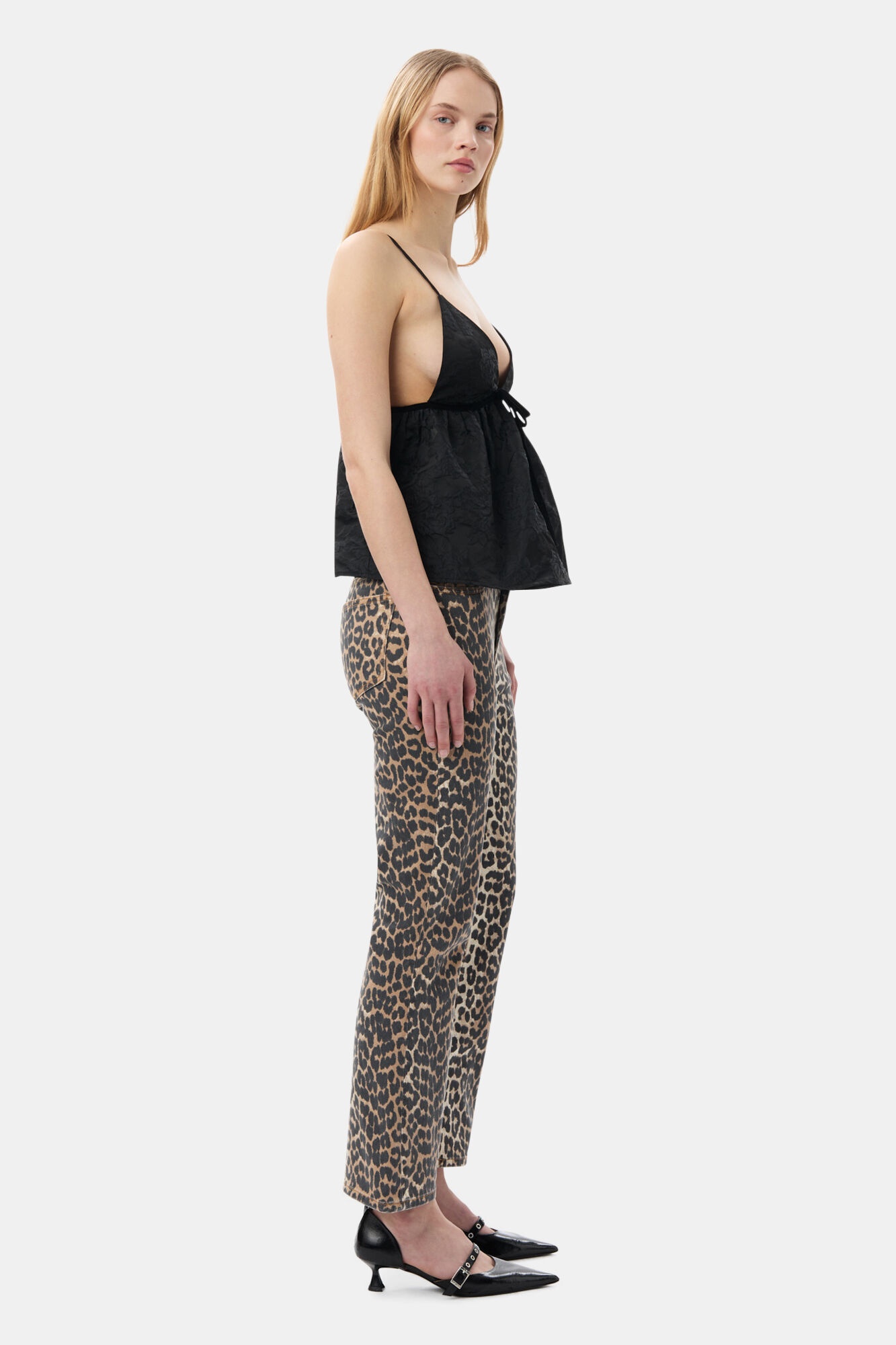 LEOPARD BETZY CROPPED JEANS - 4