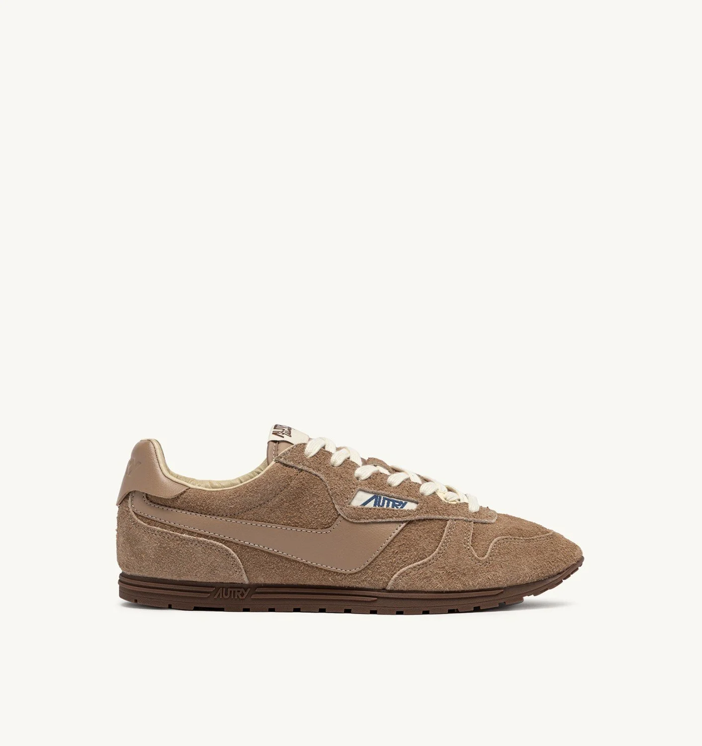 WINDSPIN SNEAKERS IN PEANUT SUEDE AND LEATHER - 1