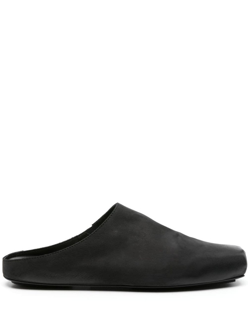 square-toe leather slippers 1