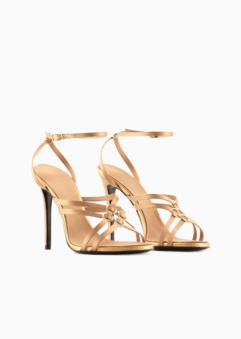 Braided satin heeled sandals 2