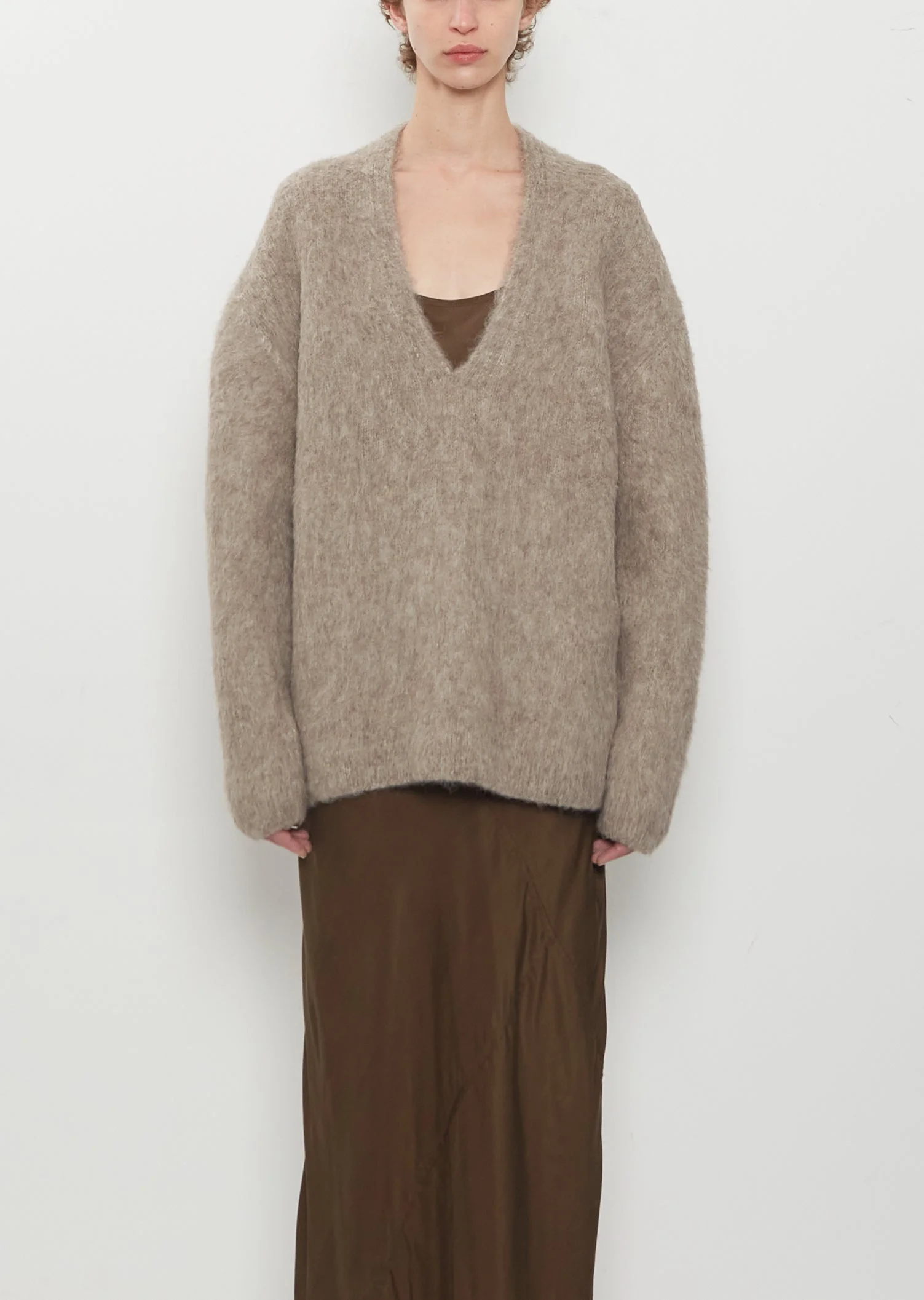 Brushed V-Neck Sweater - 1