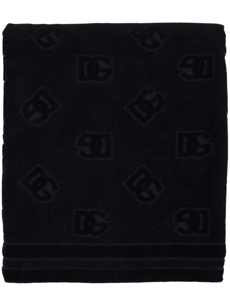 Monogram jacquard cotton beach towel - 1