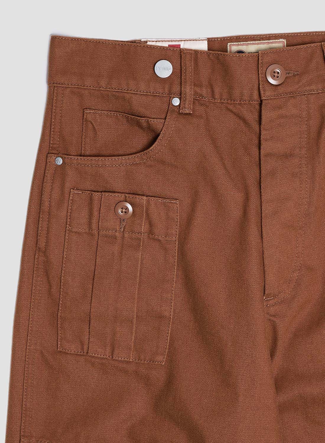 6 Pocket Pant Heavy Cotton in Brown - 6