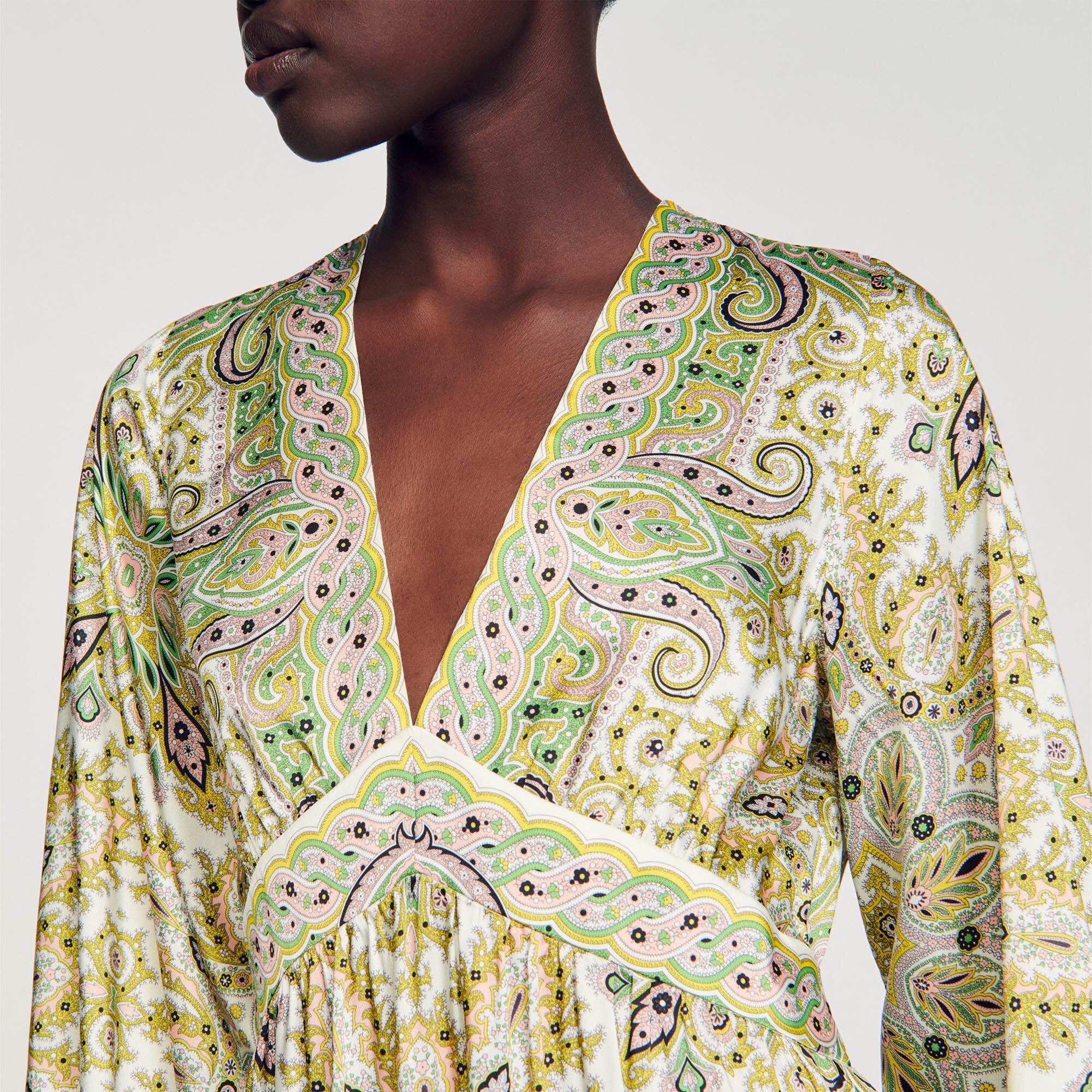 SCARF PRINT MAXI DRESS - 4