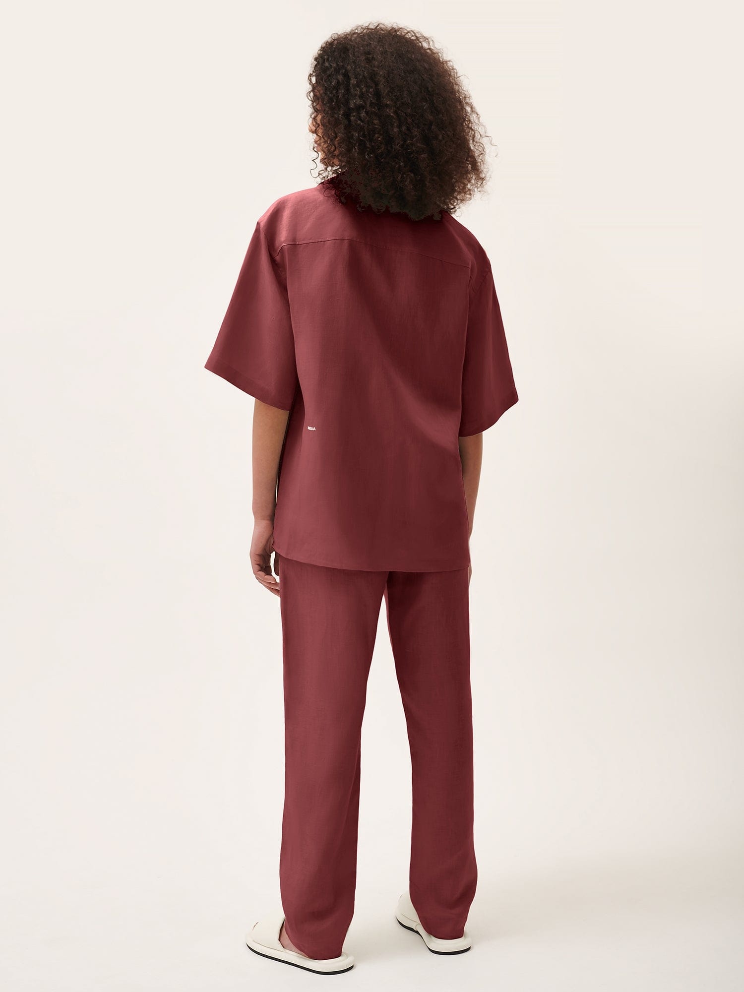 Women's DNA Linen Trousers - Garnet Red - 3