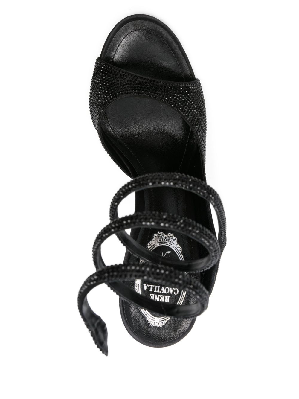 105mm crystal-embellished spiral-wrap sandals - 4