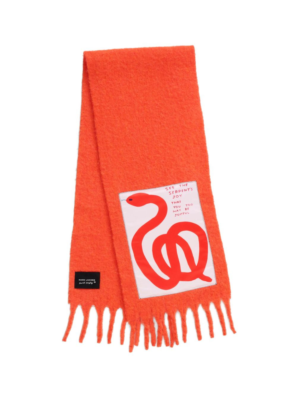 snake-print fringed scarf - 2