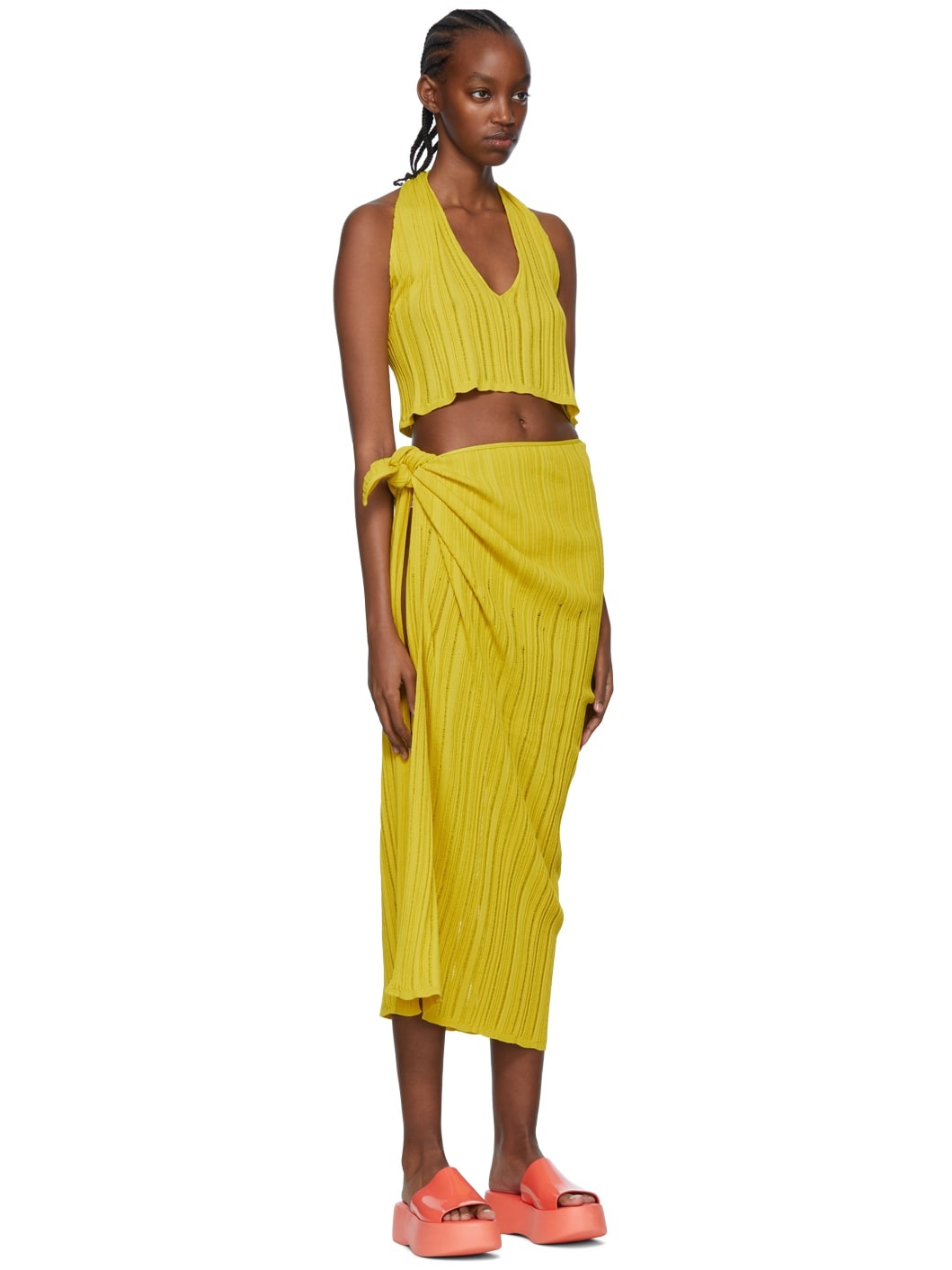 SSENSE Exclusive Yellow Viscose Cover-Up Set - 2