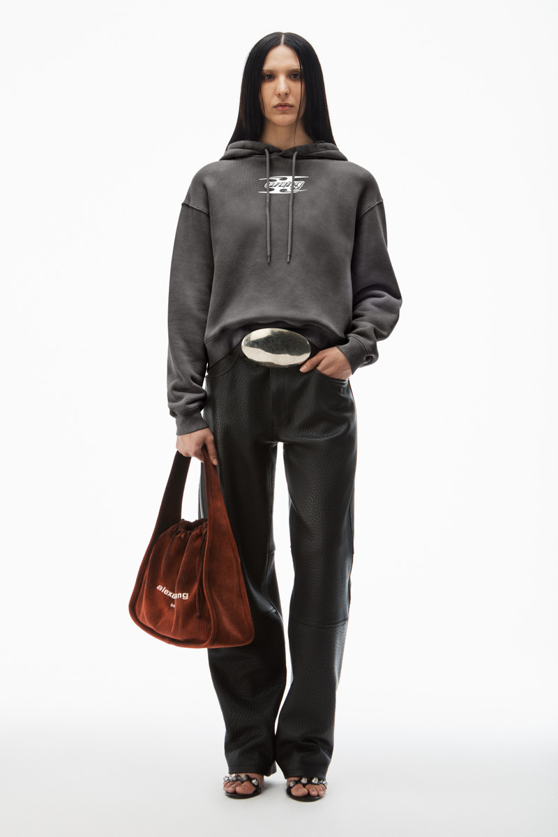 Alexander Wang blade logo-embossed hoodie in cotton outlook