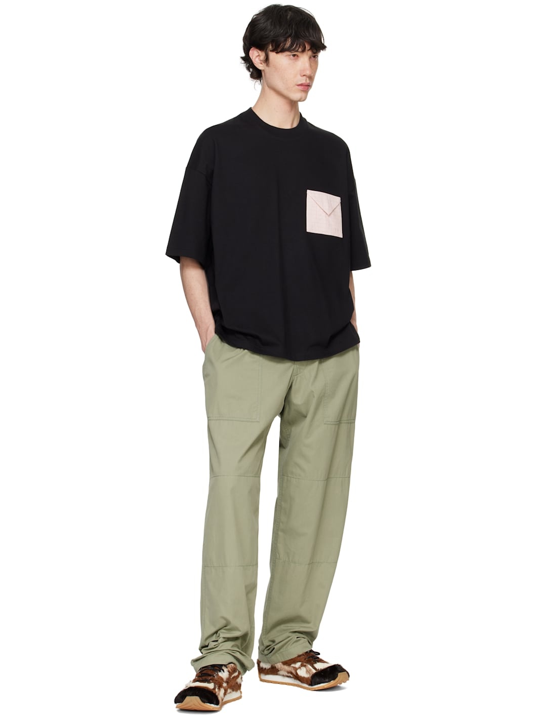 Black Pima Cotton Jersey Oversized T-shirt - 4