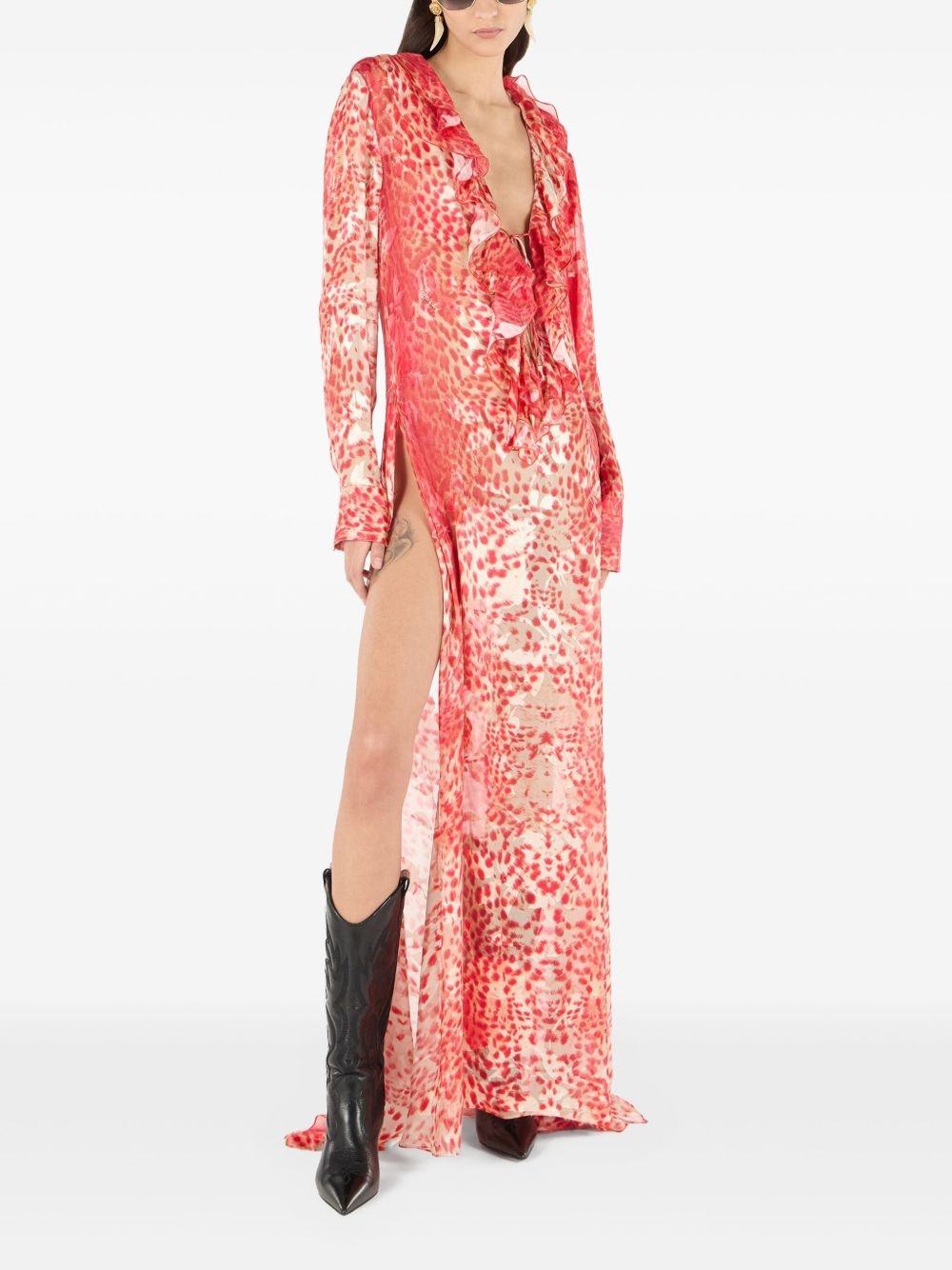 Jaguar-print midi dress - 2