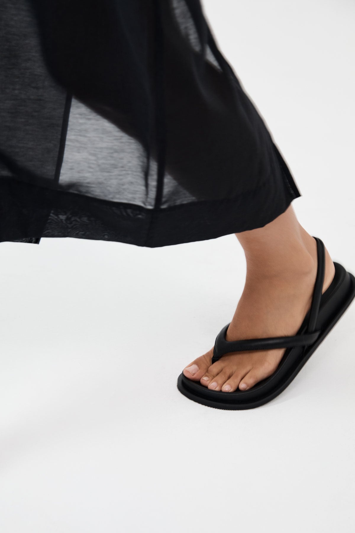 Sling Back Thong Sandal - Black - 5