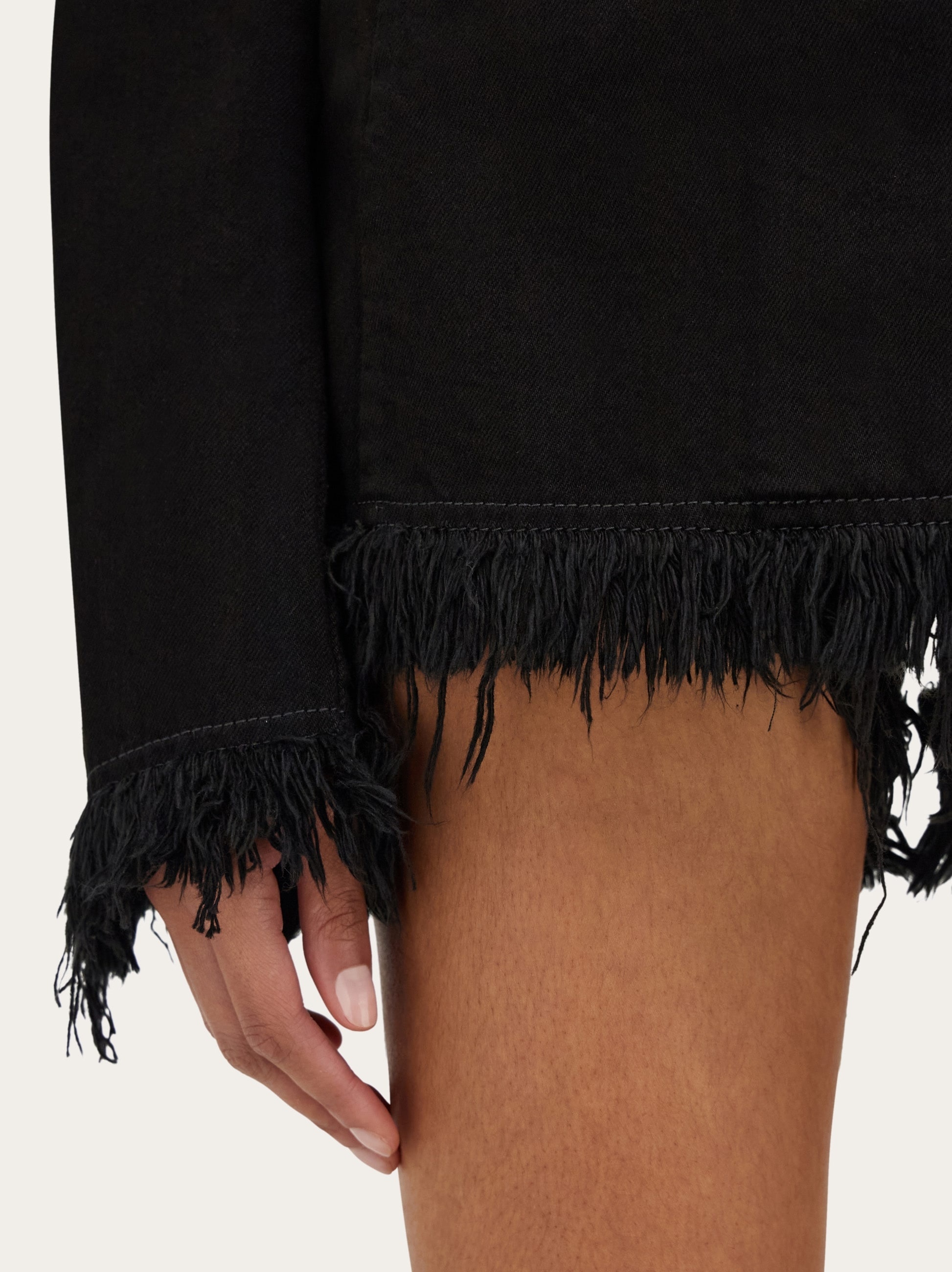 Cotton blazer with fringe detail - 6