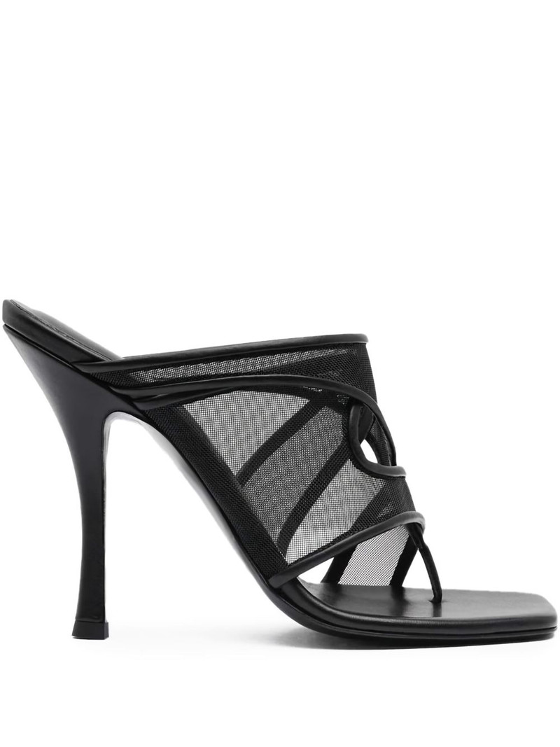 Ringer mesh-panel heeled mules 1