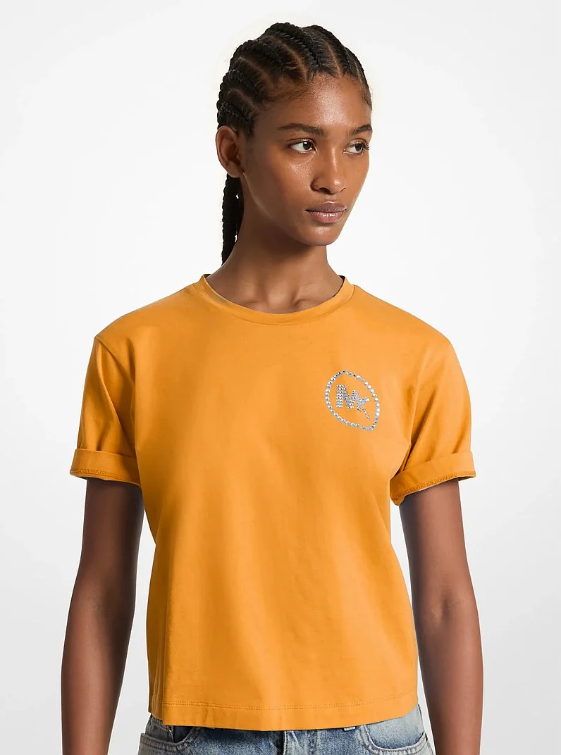 Embellished Logo Organic Cotton T-Shirt - 1