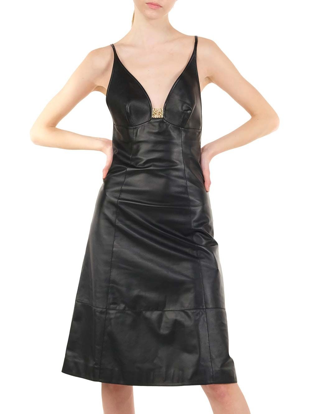 Dress In Nappa Dresses Black - 8