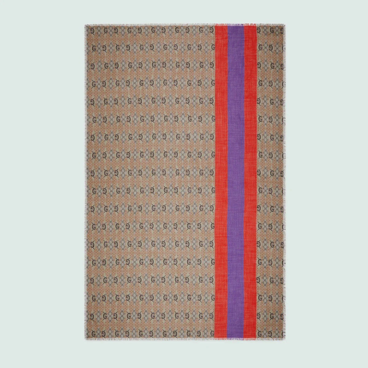 GG patchwork backgammon print wool stole - 2