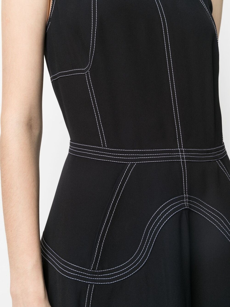 contrast-stitch sleeveless dress 5