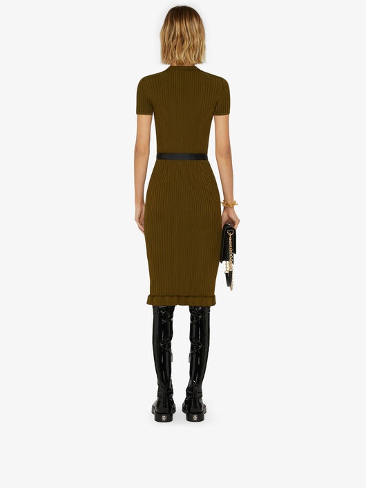 DRESS IN RIBBED KNIT WITH CHAIN - 4