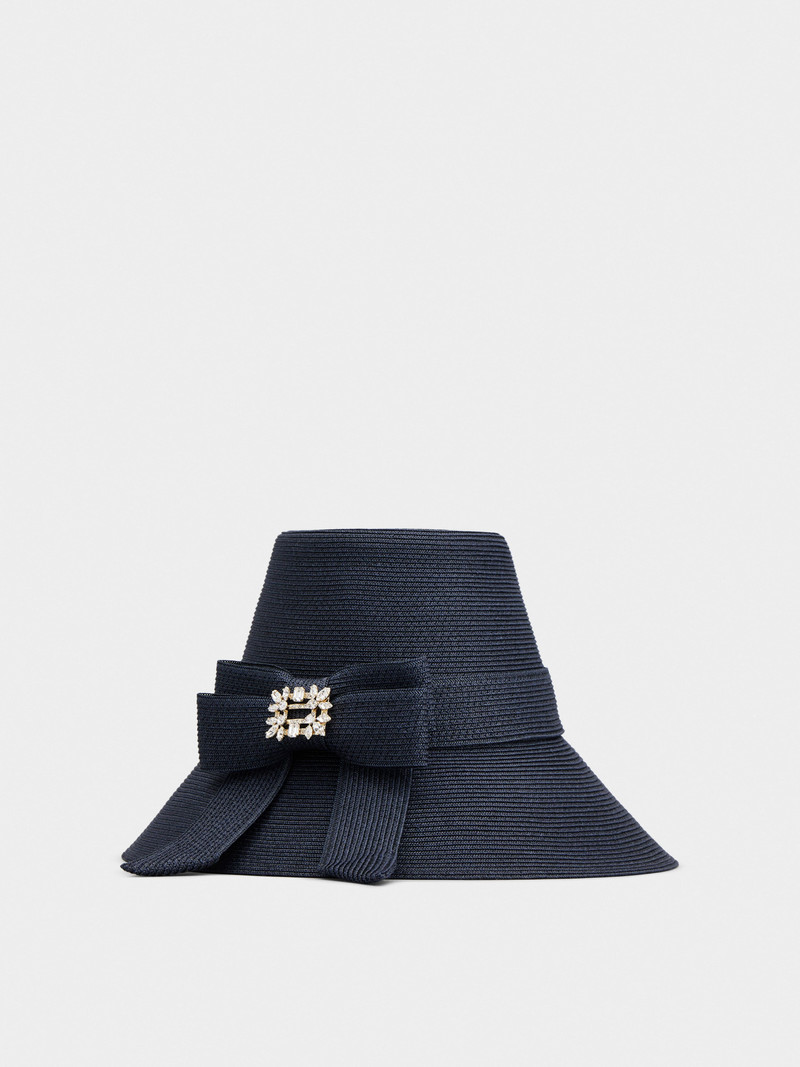 Roger Vivier Broche Vivier Buckle Hat in Raffia outlook