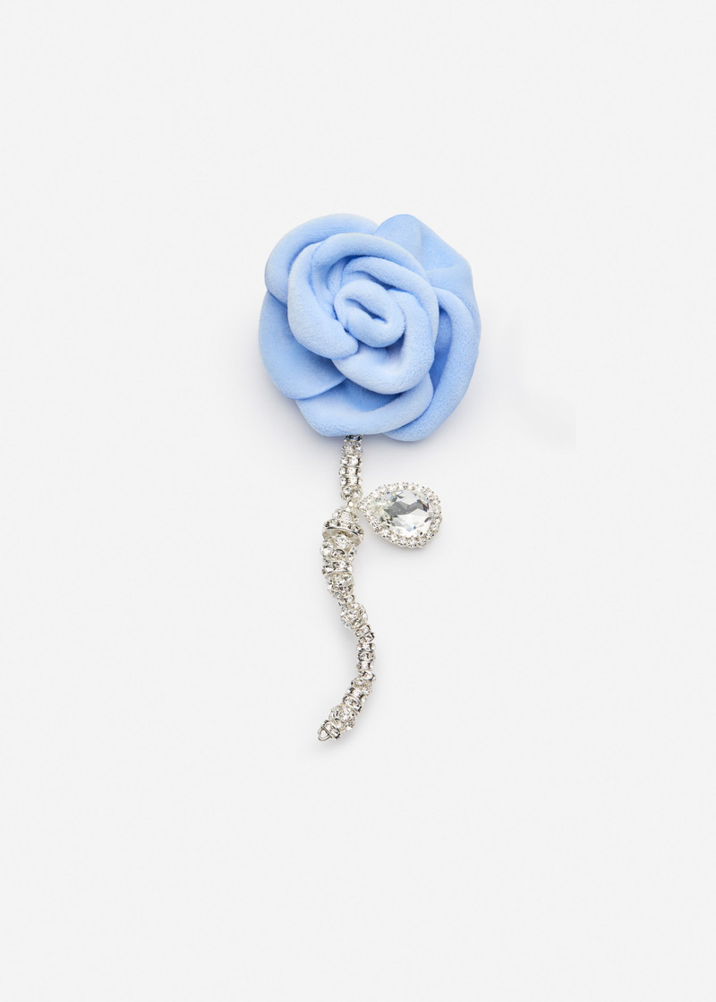Crystal rose drop earring in light blue 1