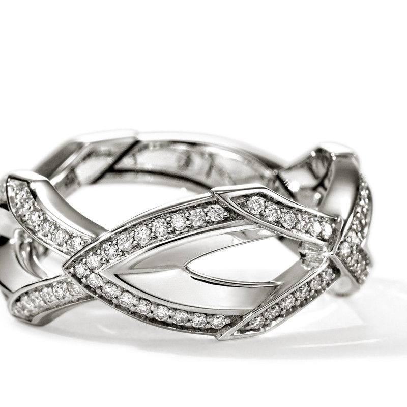 JOHN HARDY Naga Ring, Sterling Silver, Diamonds, 8.5MM outlook