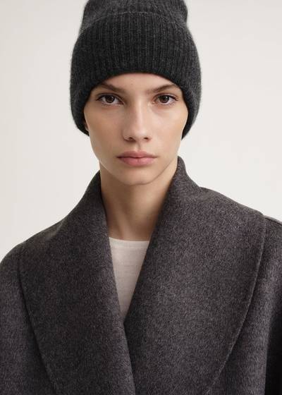 Totême Wool cashmere knit beanie dark grey melange outlook