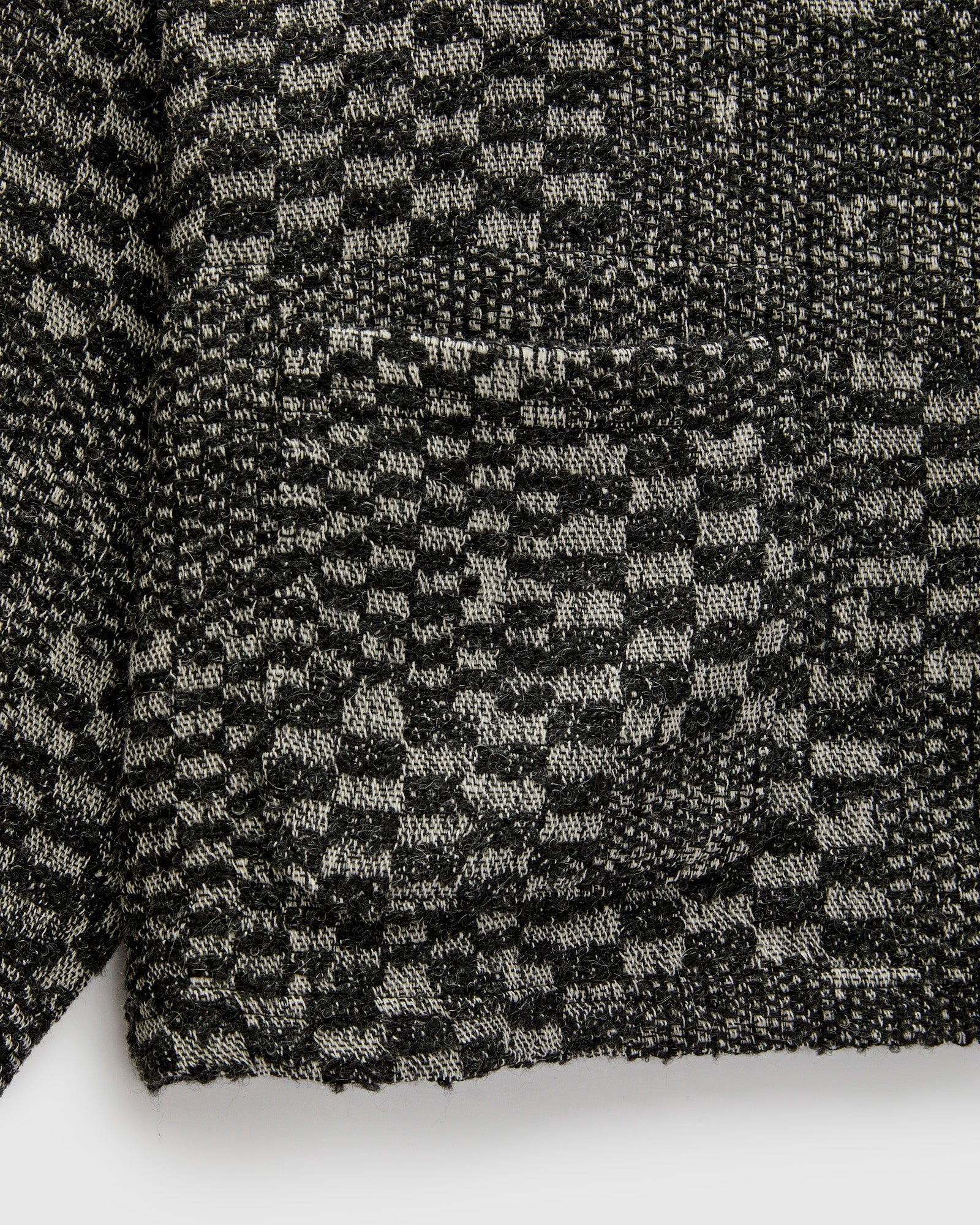 Block Pattern Knit Cardigan Sweater in Black White - 6