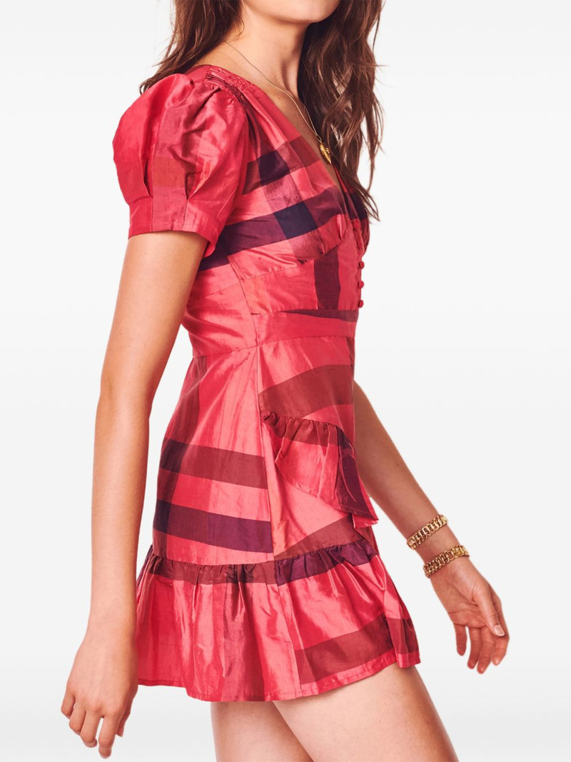 LoveShackFancy Bea plaid ruffled dress outlook