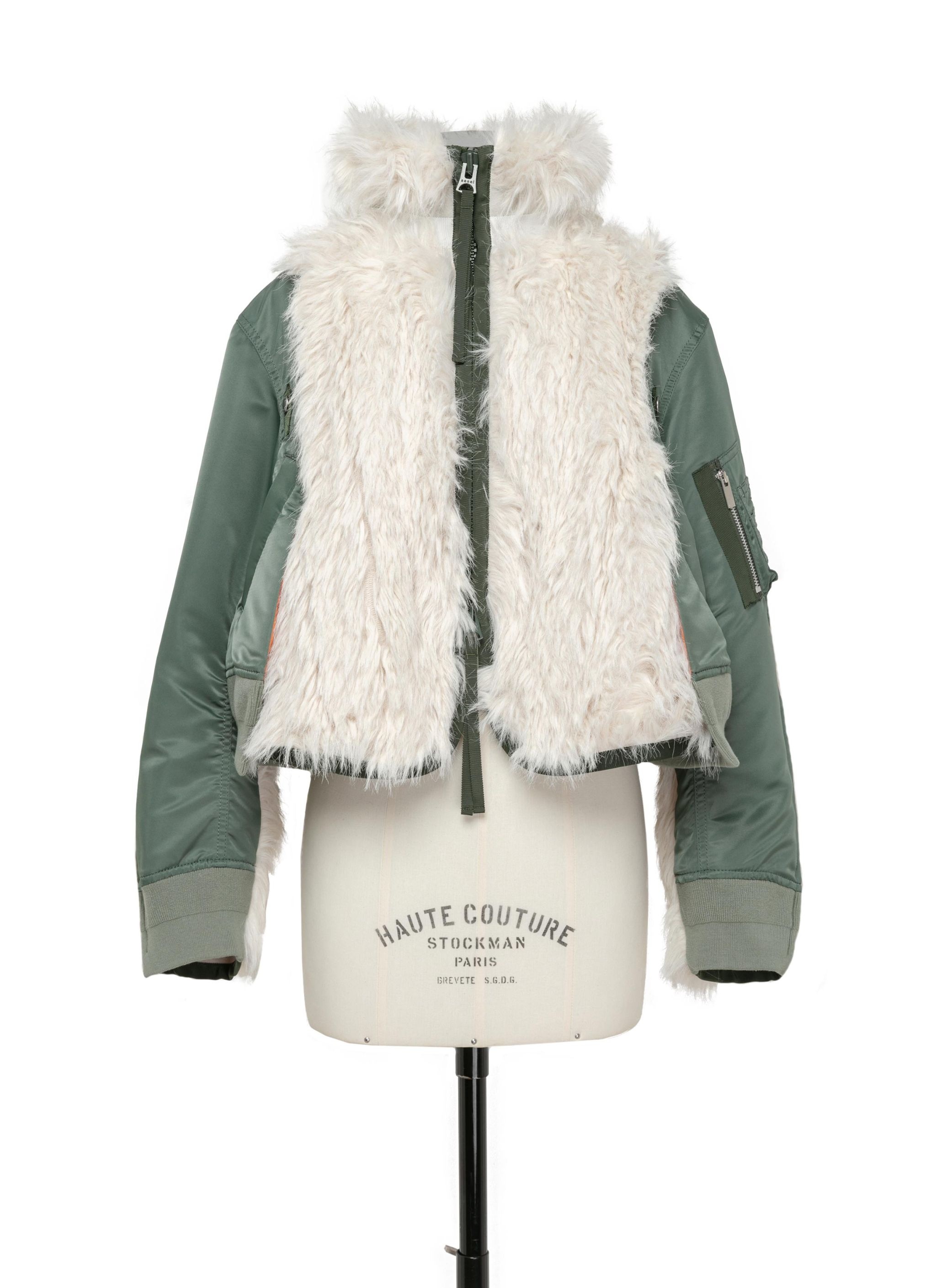 Faux Fur x Nylon Twill Blouson - 1