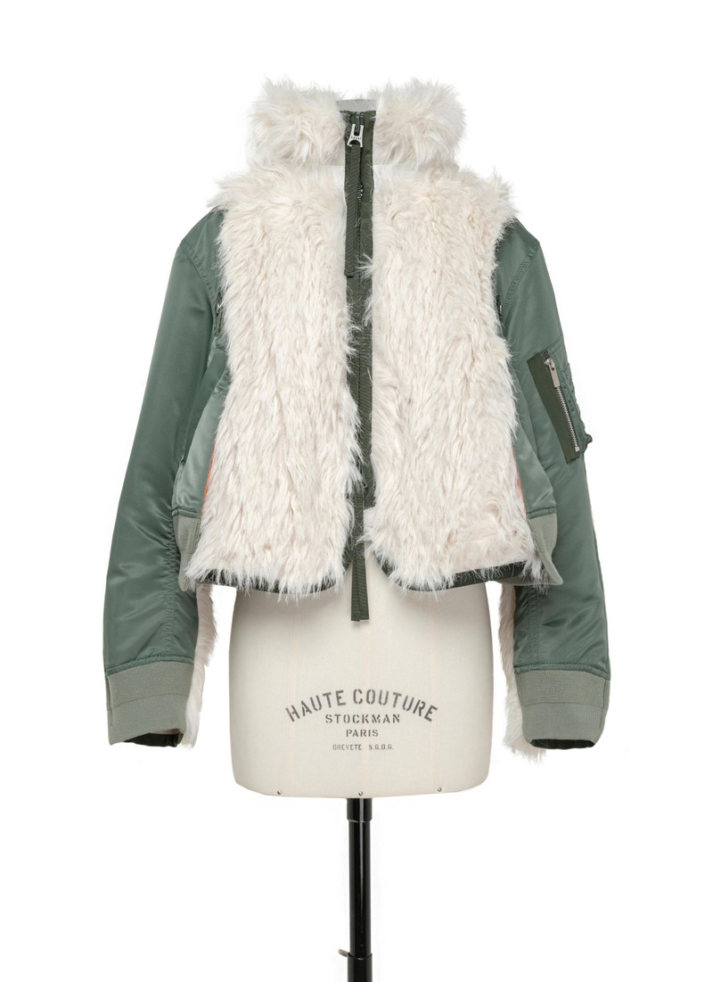 Faux Fur x Nylon Twill Blouson 1