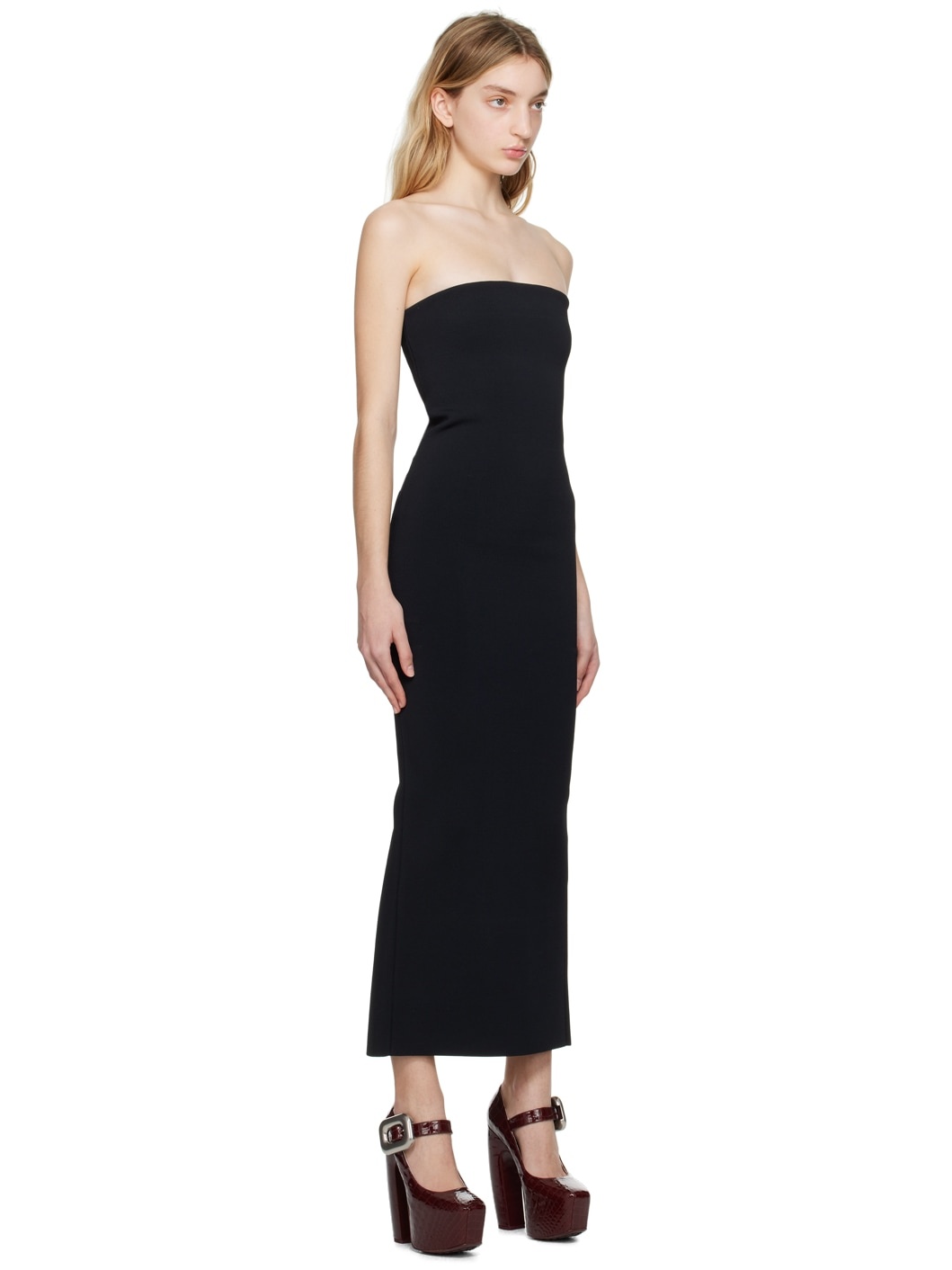 Black Compact Maxi Dress - 2