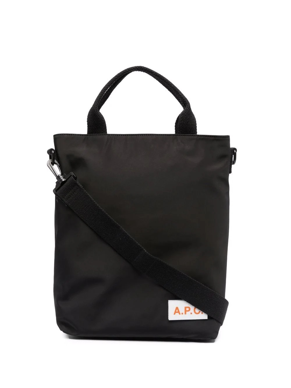 logo patch top-handle tote - 1