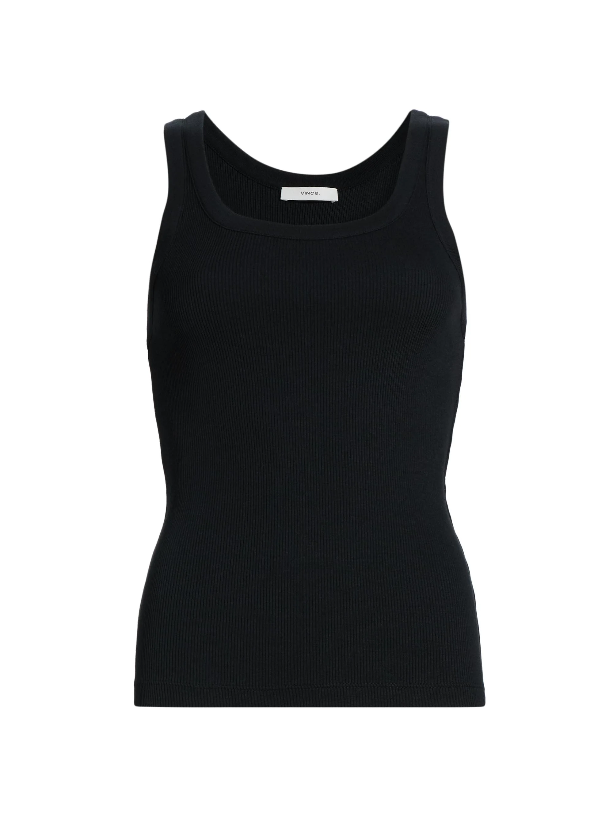 Women's Scoopneck Cotton-Blend Tank - Black - 1