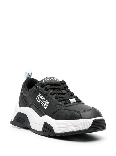 VERSACE JEANS COUTURE logo-print leather low-top trainers outlook